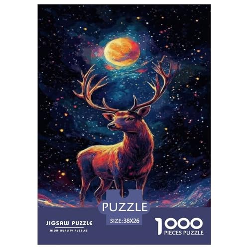 Hirsch 1000 Teile Puzzle Für Die Ganze Familie Tier Impossible Puzzle Geschicklichkeitsspiel Geschenk 38x26cm/1000pcs von PHQAZWSXE