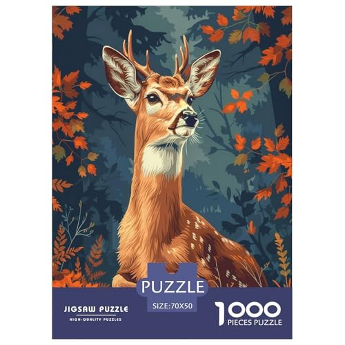 Hirsch 1000 Teile Puzzle Für Die Ganze Familie Tiere Erwachsenenpuzzle Geschicklichkeitsspiel Weihnachtspuzzle 70x50cm/1000pcs von PHQAZWSXE
