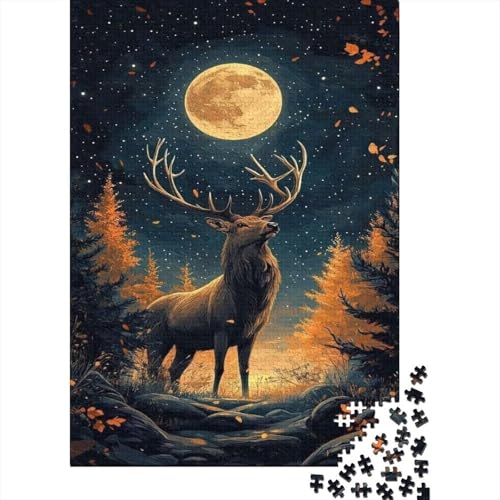 Hirsch Puzzle 1000 Teile Für Die Ganze Familie Tier Erwachsenenpuzzle Geschicklichkeitsspiel Geschenk 1000pcs (75x50cm) von PHQAZWSXE