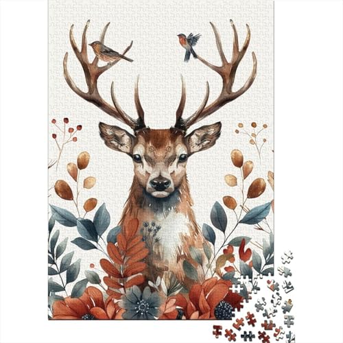 Hirsch Puzzle 1000 Teile Für Die Ganze Familie Tier Impossible Puzzle Geschicklichkeitsspiel Weihnachtspuzzle 1000pcs (75x50cm) von PHQAZWSXE