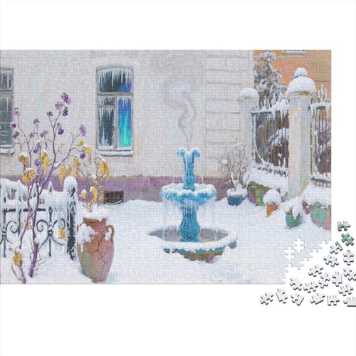 Hof Puzzle 1000 Teile Für Die Ganze Familie Blue Spring and Hof Erwachsenenpuzzle Geschicklichkeitsspiel Weihnachtspuzzle 1000pcs (75x50cm) von PHQAZWSXE