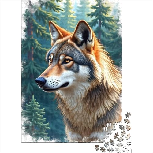 Holz Wolf 1000 Teile Puzzle Für Die Ganze Familie Tiere Erwachsenenpuzzle Clevere Rätsel Weihnachtspuzzle 1000pcs (75x50cm) von PHQAZWSXE