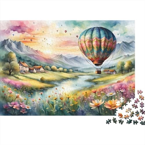 Hot Air Balloon Puzzle 1000 Teile Für Erwachsene interessant Impossible Puzzle Clevere Rätsel Weihnachtspuzzle 1000pcs (75x50cm) von PHQAZWSXE