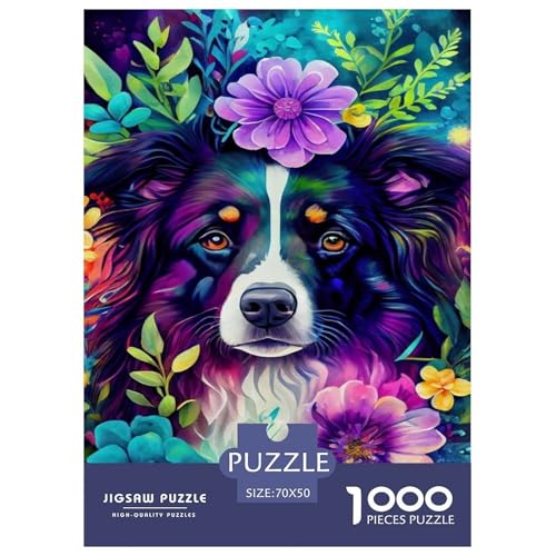 Hund 1000 Teile Puzzle Für Die Ganze Familie Tier Impossible Puzzle Geschicklichkeitsspiel Geschenk 70x50cm/1000pcs von PHQAZWSXE