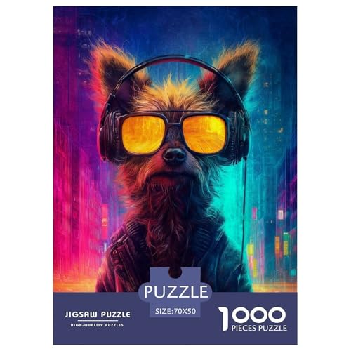 Hund 1000 Teile Puzzle Für Erwachsene Tier Erwachsenenpuzzle Clevere Rätsel Geschenk 70x50cm/1000pcs von PHQAZWSXE