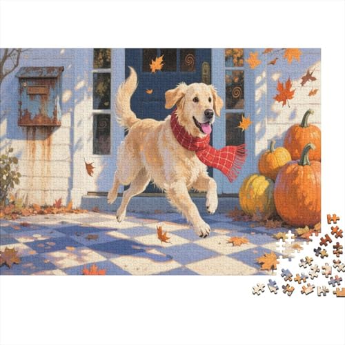 Hund 1000 Teile Puzzle Für Erwachsene Und Kinder Running Hund Impossible Puzzle Geschicklichkeitsspiel Weihnachtspuzzle 1000pcs (75x50cm) von PHQAZWSXE