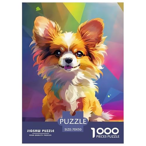 Hund 1000 Teile Puzzle Für Erwachsene Und Kinder interessant Impossible Puzzle Geschicklichkeitsspiel Geschenk 70x50cm/1000pcs von PHQAZWSXE