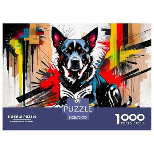 Hund 1000 Teile Puzzle Für Erwachsene interessant Impossible Puzzle Clevere Rätsel Geschenk 70x50cm/1000pcs von PHQAZWSXE