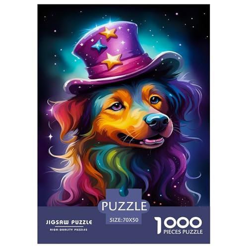 Hund Puzzle 1000 Teile Für Die Ganze Familie Tiere Erwachsenenpuzzle Geschicklichkeitsspiel GescHühnerk 70x50cm/1000pcs von PHQAZWSXE