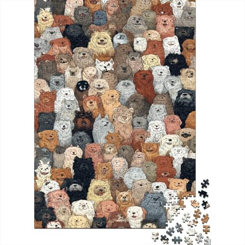 Hund Puzzle 1000 Teile Für Erwachsene Und Kinder Tier Impossible Puzzle Clevere Rätsel Geschenk 1000pcs (75x50cm) von PHQAZWSXE