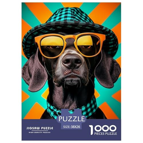 Hund Puzzle 1000 Teile Für Erwachsene Und Kinder Tier Impossible Puzzle Clevere Rätsel Weihnachtspuzzle 38x26cm/1000pcs von PHQAZWSXE