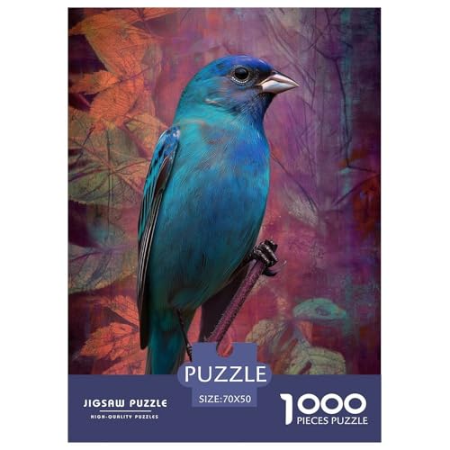 Indigo Bunting Puzzle 1000 Teile Für Erwachsene Tier Impossible Puzzle Clevere Rätsel Weihnachtspuzzle 70x50cm/1000pcs von PHQAZWSXE