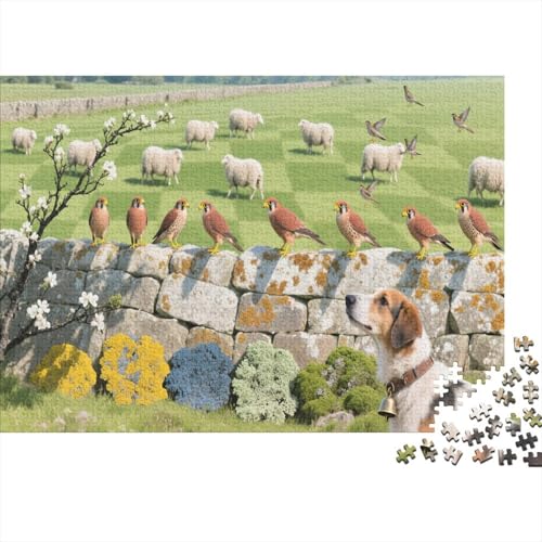 Irischer Wiese Puzzle 1000 Teile Für Erwachsene Und Kinder Tier Impossible Puzzle Geschicklichkeitsspiel GescHennek 1000pcs (75x50cm) von PHQAZWSXE