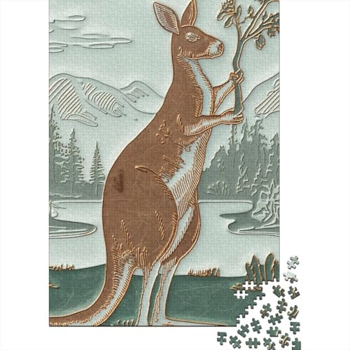 Känguru 1000 Teile Puzzle Für Erwachsene Tier Erwachsenenpuzzle Clevere Rätsel Geschenk 1000pcs (75x50cm) von PHQAZWSXE