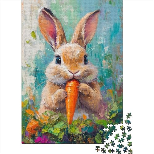 Kaninchen 1000 Teile Puzzle Für Die Ganze Familie Tier Impossible Puzzle Geschicklichkeitsspiel Geschenk 1000pcs (75x50cm) von PHQAZWSXE