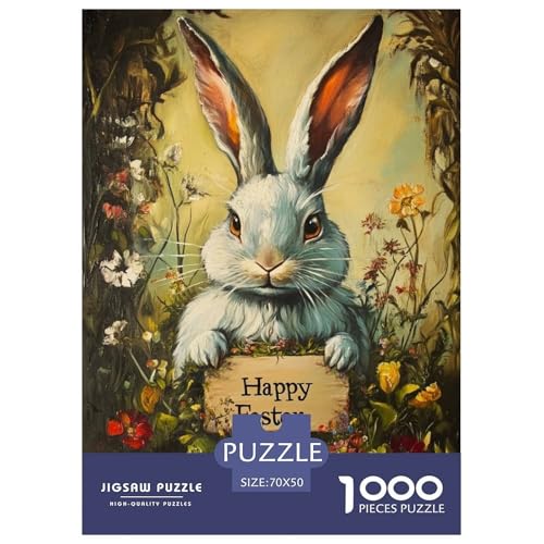 Kaninchen Puzzle 1000 Teile Für Die Ganze Familie Tier Impossible Puzzle Clevere Rätsel Weihnachtspuzzle 70x50cm/1000pcs von PHQAZWSXE