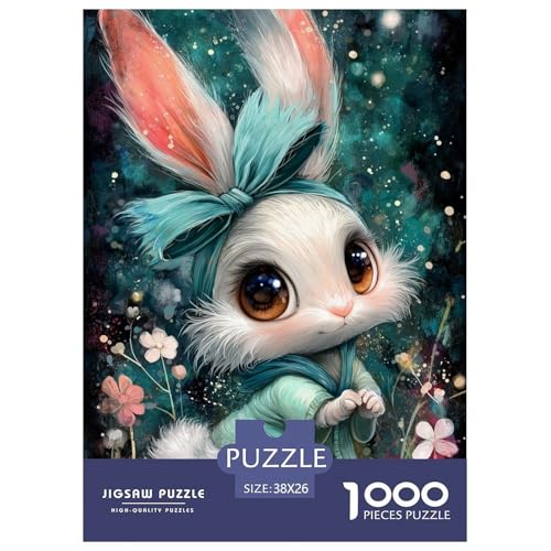Kaninchen Puzzle 1000 Teile Für Die Ganze Familie Tier Impossible Puzzle Geschicklichkeitsspiel Weihnachtspuzzle 38x26cm/1000pcs von PHQAZWSXE