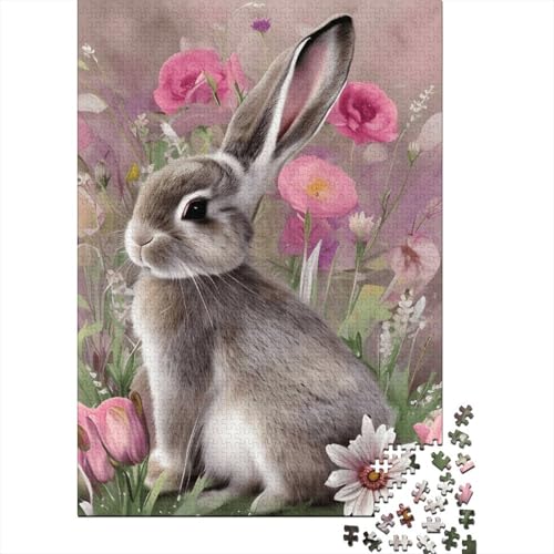 Kaninchen Puzzle 1000 Teile Für Erwachsene Tier Erwachsenenpuzzle Geschicklichkeitsspiel Weihnachtspuzzle 1000pcs (75x50cm) von PHQAZWSXE