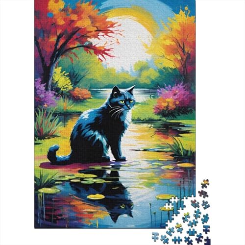 Katze 1000 Teile Puzzle Für Erwachsene Tier Erwachsenenpuzzle Geschicklichkeitsspiel Geschenk 1000pcs (75x50cm) von PHQAZWSXE