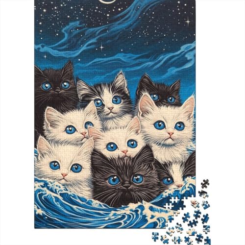 Katze 1000 Teile Puzzle Für Erwachsene Und Kinder Tier Erwachsenenpuzzle Clevere Rätsel Geschenk 1000pcs (75x50cm) von PHQAZWSXE