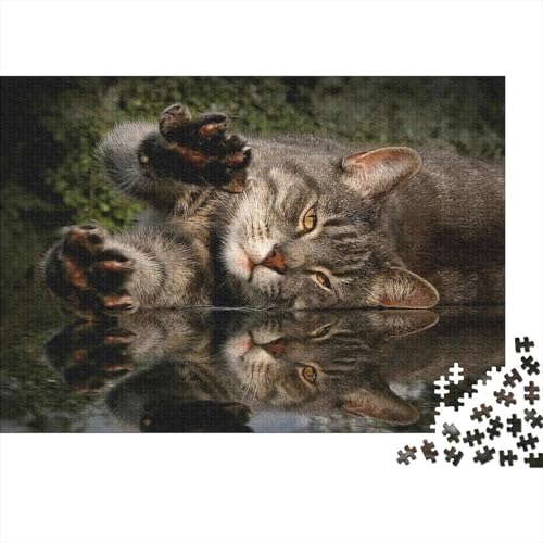 Katze 1000 Teile Puzzle Für Erwachsene Und Kinder Tier Erwachsenenpuzzle Geschicklichkeitsspiel Weihnachtspuzzle 1000pcs (75x50cm) von PHQAZWSXE