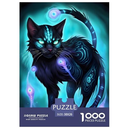 Katze 1000 Teile Puzzle Für Erwachsene Und Kinder interessant Erwachsenenpuzzle Geschicklichkeitsspiel Geschenk 38x26cm/1000pcs von PHQAZWSXE