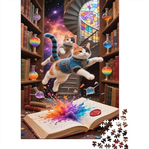 Katze Puzzle 1000 Teile Für Die Ganze Familie The Katze in The Fantastic Space Erwachsenenpuzzle Geschicklichkeitsspiel Geschenk 1000pcs (75x50cm) von PHQAZWSXE