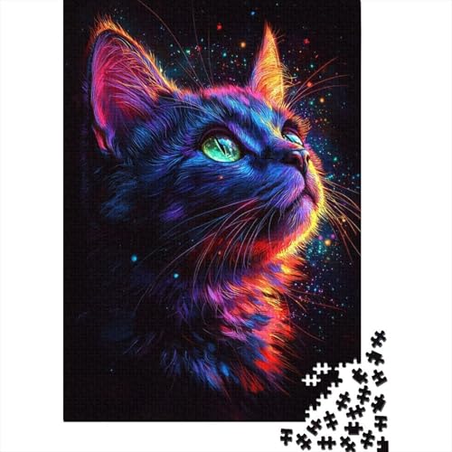 Katze Puzzle 1000 Teile Für Die Ganze Familie Tier Impossible Puzzle Geschicklichkeitsspiel Geschenk 1000pcs (75x50cm) von PHQAZWSXE