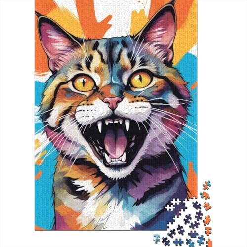 Katze Puzzle 1000 Teile Für Die Ganze Familie Tier Impossible Puzzle Geschicklichkeitsspiel Weihnachtspuzzle 1000pcs (75x50cm) von PHQAZWSXE