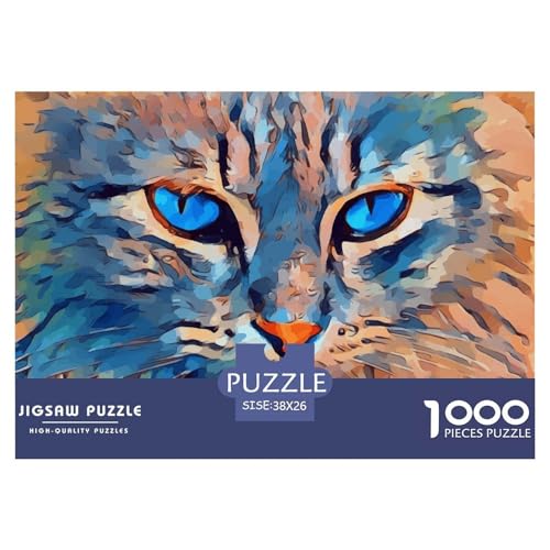 Katze Puzzle 1000 Teile Für Die Ganze Familie Tiere Impossible Puzzle Geschicklichkeitsspiel Weihnachtspuzzle 38x26cm/1000pcs von PHQAZWSXE