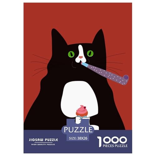Katze Puzzle 1000 Teile Für Die Ganze Familie interessant Impossible Puzzle Clevere Rätsel Weihnachtspuzzle 38x26cm/1000pcs von PHQAZWSXE