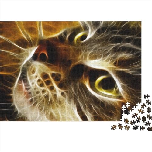 Katze Puzzle 1000 Teile Für Erwachsene Tier Erwachsenenpuzzle Clevere Rätsel Geschenk 1000pcs (75x50cm) von PHQAZWSXE