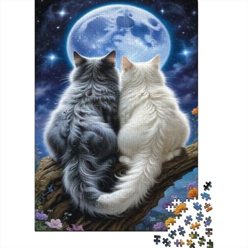 Katze Puzzle 1000 Teile Für Erwachsene Tier Impossible Puzzle Geschicklichkeitsspiel Geschenk 1000pcs (75x50cm) von PHQAZWSXE