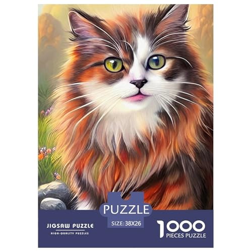 Katze Puzzle 1000 Teile Für Erwachsene Tiere Erwachsenenpuzzle Geschicklichkeitsspiel Weihnachtspuzzle 38x26cm/1000pcs von PHQAZWSXE