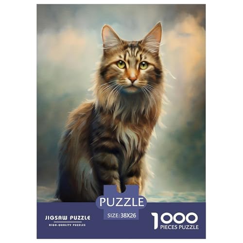 Katze Puzzle 1000 Teile Für Erwachsene Tiere Impossible Puzzle Clevere Rätsel Weihnachtspuzzle 38x26cm/1000pcs von PHQAZWSXE