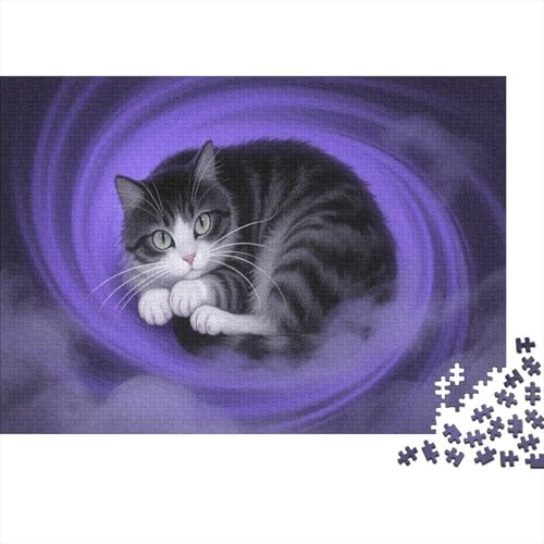 Katze Puzzle 1000 Teile Für Erwachsene Und Kinder Blue Vortex Katze Erwachsenenpuzzle Geschicklichkeitsspiel Weihnachtspuzzle 1000pcs (75x50cm) von PHQAZWSXE