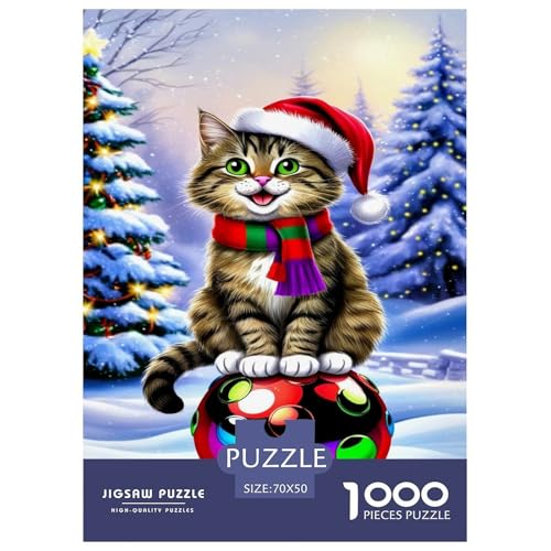 Katze Puzzle 1000 Teile Für Erwachsene Und Kinder Tiere Erwachsenenpuzzle Geschicklichkeitsspiel GescHühnerk 70x50cm/1000pcs von PHQAZWSXE