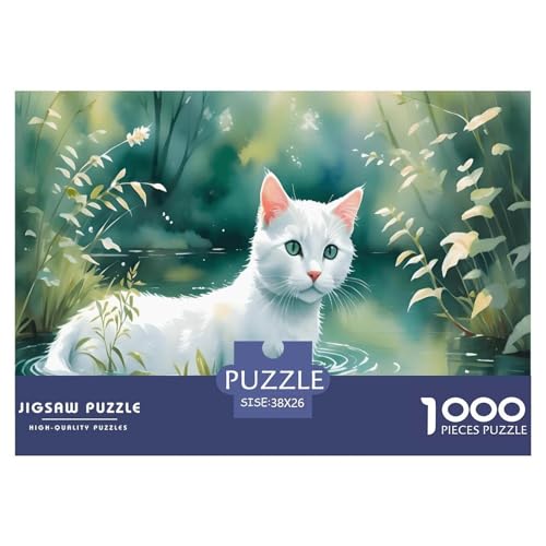 Katze Puzzle 1000 Teile Für Erwachsene Und Kinder Tiere Impossible Puzzle Clevere Rätsel Weihnachtspuzzle 38x26cm/1000pcs von PHQAZWSXE