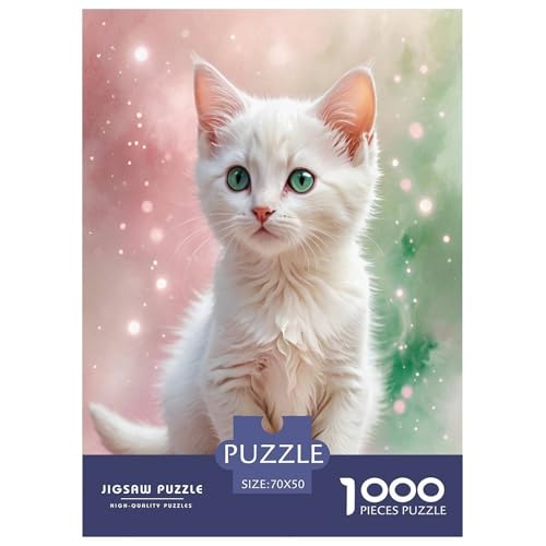 Katze Puzzle 1000 Teile Für Erwachsene Und Kinder Tiere Impossible Puzzle Geschicklichkeitsspiel Geschenk 70x50cm/1000pcs von PHQAZWSXE