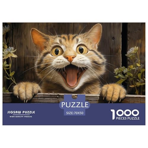 Katze-Story-Character 1000 Teile Puzzle Für Die Ganze Familie interessant Impossible Puzzle Geschicklichkeitsspiel Geschenk 70x50cm/1000pcs von PHQAZWSXE