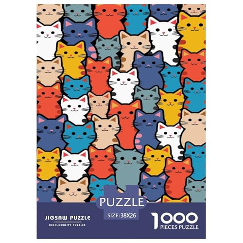 Katzes 1000 Teile Puzzle Für Erwachsene Und Kinder interessant Erwachsenenpuzzle Geschicklichkeitsspiel GescHühnerk 38x26cm/1000pcs von PHQAZWSXE