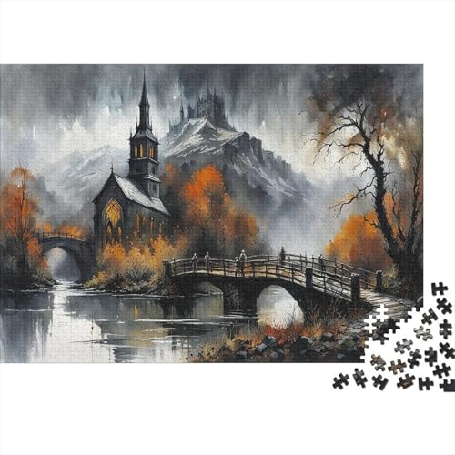 Kirche Puzzle 1000 Teile Für Erwachsene interessant Erwachsenenpuzzle Geschicklichkeitsspiel Weihnachtspuzzle 1000pcs (75x50cm) von PHQAZWSXE