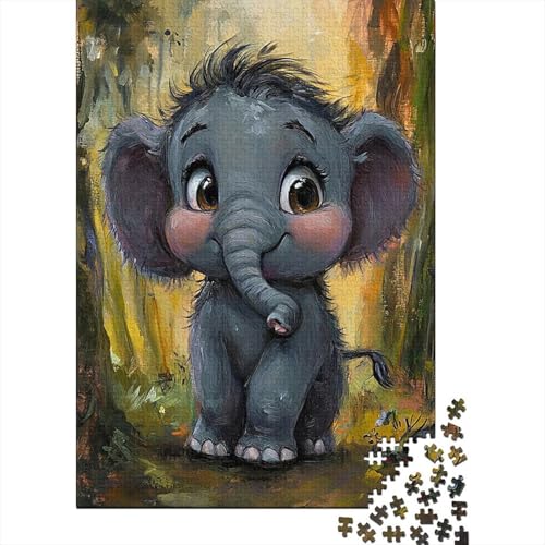 Kleiner Elefant Puzzle 1000 Teile Für Die Ganze Familie Tiere Erwachsenenpuzzle Geschicklichkeitsspiel Geschenk 1000pcs (75x50cm) von PHQAZWSXE