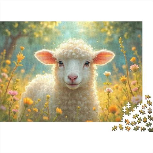 Kleines Lämmchen Baa Baa Puzzle 1000 Teile Für Die Ganze Familie Tiere Erwachsenenpuzzle Clevere Rätsel Geschenk 1000pcs (75x50cm) von PHQAZWSXE