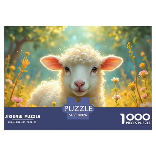 Kleines Lamm Baa Baa Puzzle 1000 Teile Für Erwachsene Und Kinder Tiere Erwachsenenpuzzle Clevere Rätsel Geschenk 38x26cm/1000pcs von PHQAZWSXE