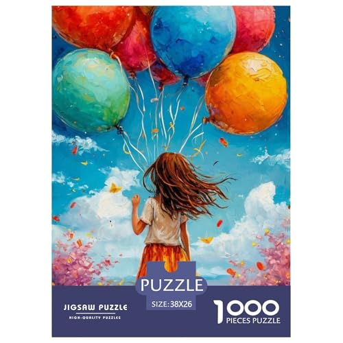 Kleines Mädchen und Ballon 1000 Teile Puzzle Für Die Ganze Familie interessant Erwachsenenpuzzle Geschicklichkeitsspiel Geschenk 38x26cm/1000pcs von PHQAZWSXE