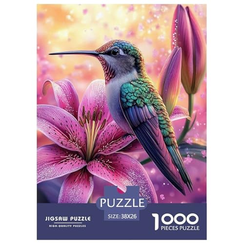 Kolibri Puzzle 1000 Teile Für Die Ganze Familie Tier Impossible Puzzle Geschicklichkeitsspiel Geschenk 38x26cm/1000pcs von PHQAZWSXE