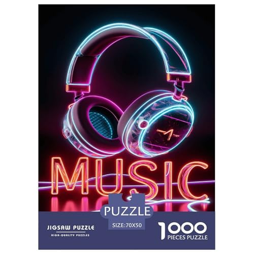 Kopfhörer 1000 Teile Puzzle Für Erwachsene Und Kinder interessant Erwachsenenpuzzle Clevere Rätsel Weihnachtspuzzle 70x50cm/1000pcs von PHQAZWSXE
