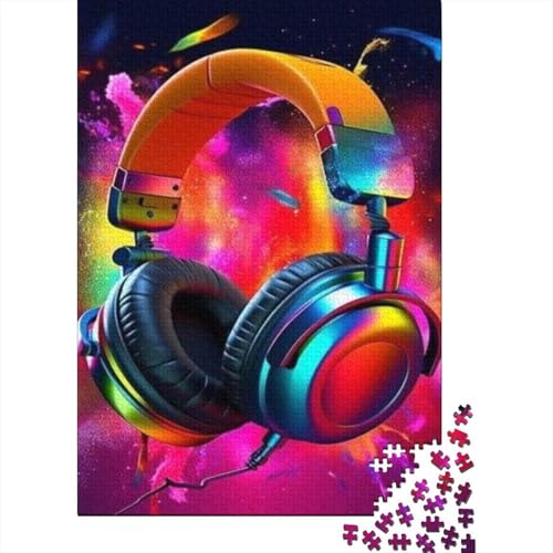 Kopfhörer Puzzle 1000 Teile Für Erwachsene Und Kinder interessant Erwachsenenpuzzle Geschicklichkeitsspiel Geschenk 1000pcs (75x50cm) von PHQAZWSXE
