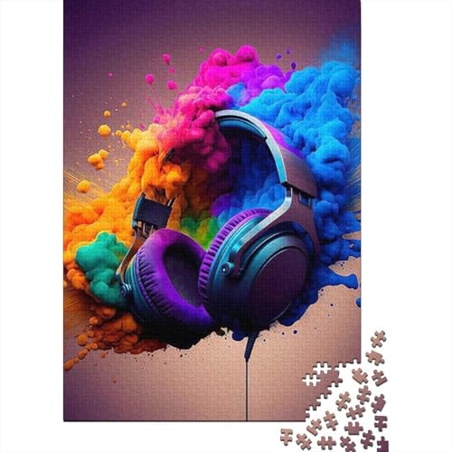 Kopfhörer Puzzle 1000 Teile Für Erwachsene interessant Erwachsenenpuzzle Geschicklichkeitsspiel Weihnachtspuzzle 1000pcs (75x50cm) von PHQAZWSXE